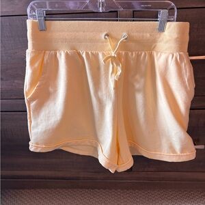 High Waist Yellow Relaxed Fit Shorts